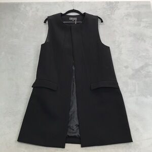 Gracia Women's Open Tunic Length Vest Size L Black